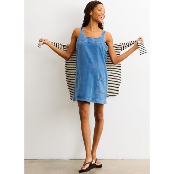 The Kiley Denim Mini Dress by HATCH Size 2 - Picture 3 of 10